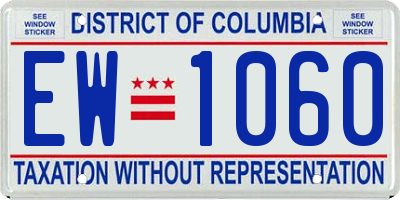 DC license plate EW1060