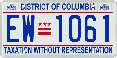 DC license plate EW1061