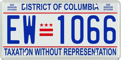 DC license plate EW1066