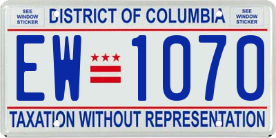 DC license plate EW1070