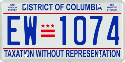 DC license plate EW1074