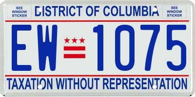 DC license plate EW1075