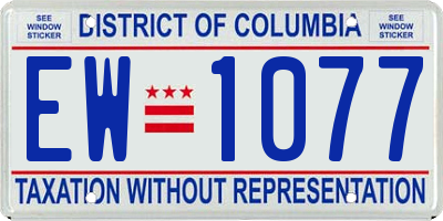 DC license plate EW1077