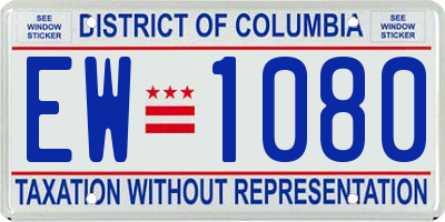 DC license plate EW1080