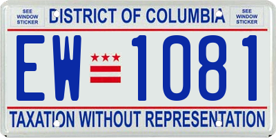 DC license plate EW1081