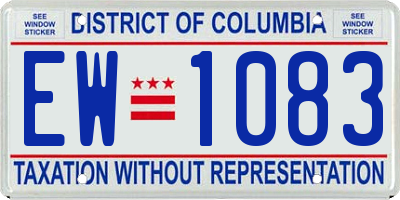DC license plate EW1083