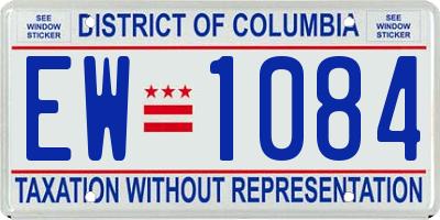 DC license plate EW1084