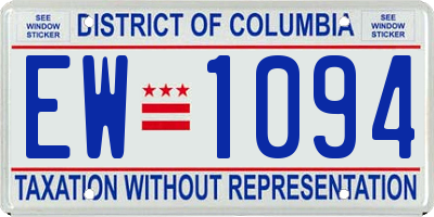 DC license plate EW1094