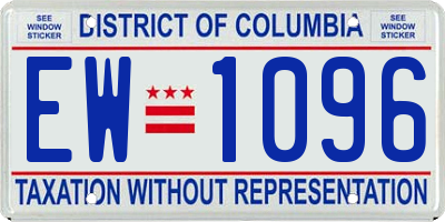 DC license plate EW1096