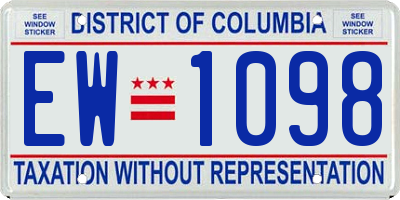 DC license plate EW1098