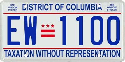 DC license plate EW1100