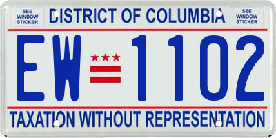 DC license plate EW1102