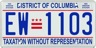 DC license plate EW1103