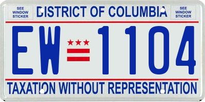 DC license plate EW1104