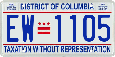 DC license plate EW1105