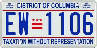 DC license plate EW1106