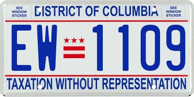 DC license plate EW1109