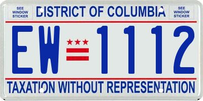 DC license plate EW1112
