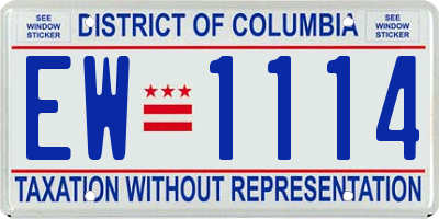 DC license plate EW1114