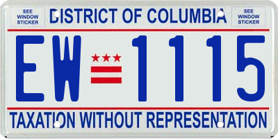 DC license plate EW1115