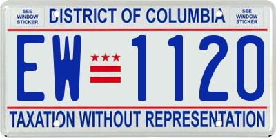 DC license plate EW1120