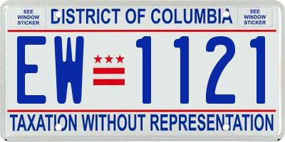 DC license plate EW1121