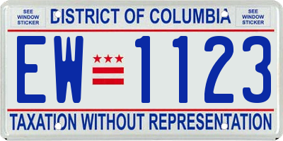 DC license plate EW1123