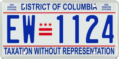 DC license plate EW1124