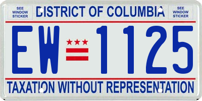DC license plate EW1125