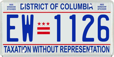 DC license plate EW1126