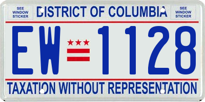 DC license plate EW1128