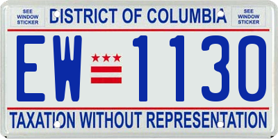 DC license plate EW1130