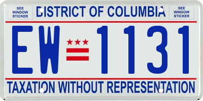 DC license plate EW1131