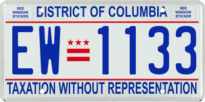 DC license plate EW1133