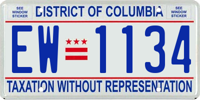 DC license plate EW1134