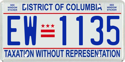 DC license plate EW1135