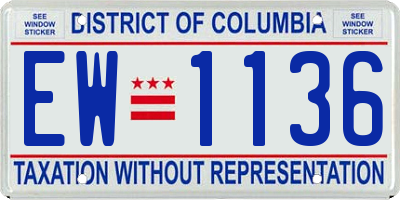 DC license plate EW1136