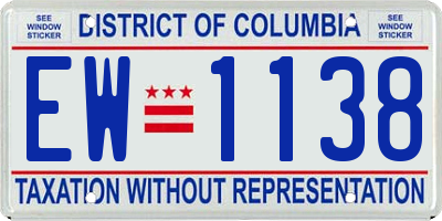 DC license plate EW1138