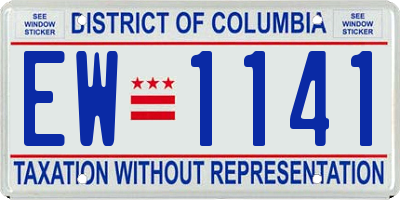 DC license plate EW1141