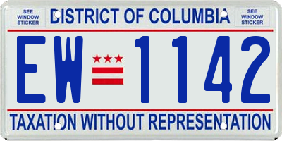 DC license plate EW1142