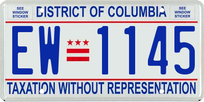 DC license plate EW1145