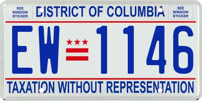 DC license plate EW1146