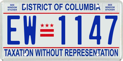 DC license plate EW1147