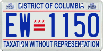 DC license plate EW1150