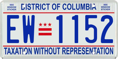 DC license plate EW1152