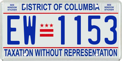 DC license plate EW1153