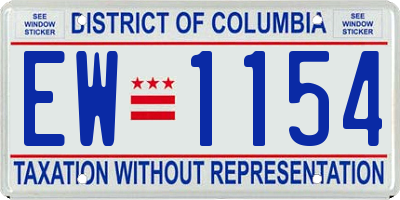 DC license plate EW1154