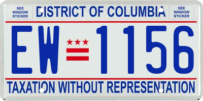 DC license plate EW1156