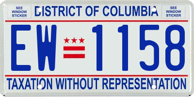 DC license plate EW1158