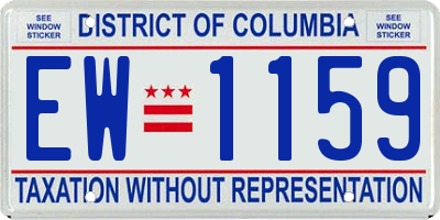 DC license plate EW1159